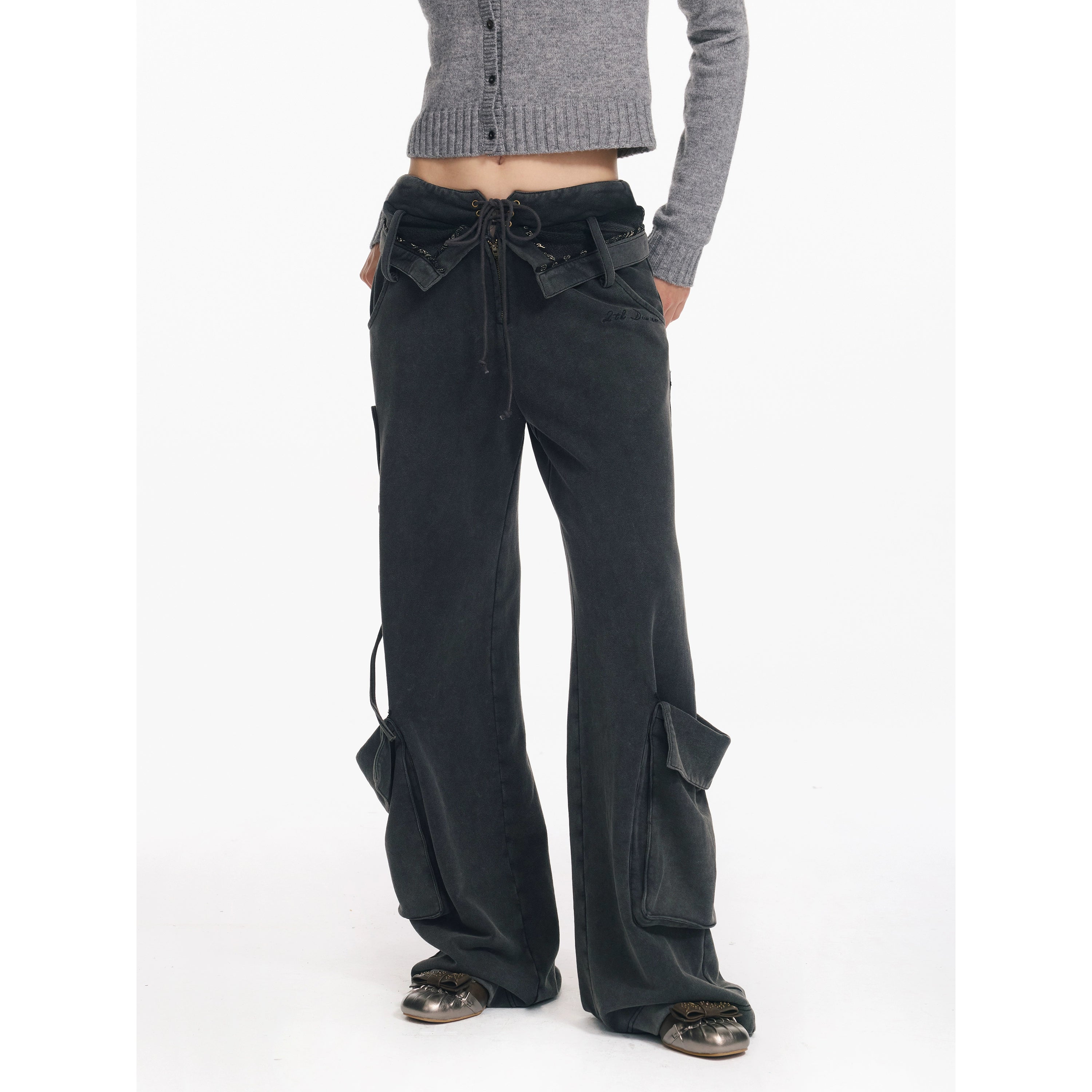Washed Pocket Belted Utility Pants - CHINASQUAD