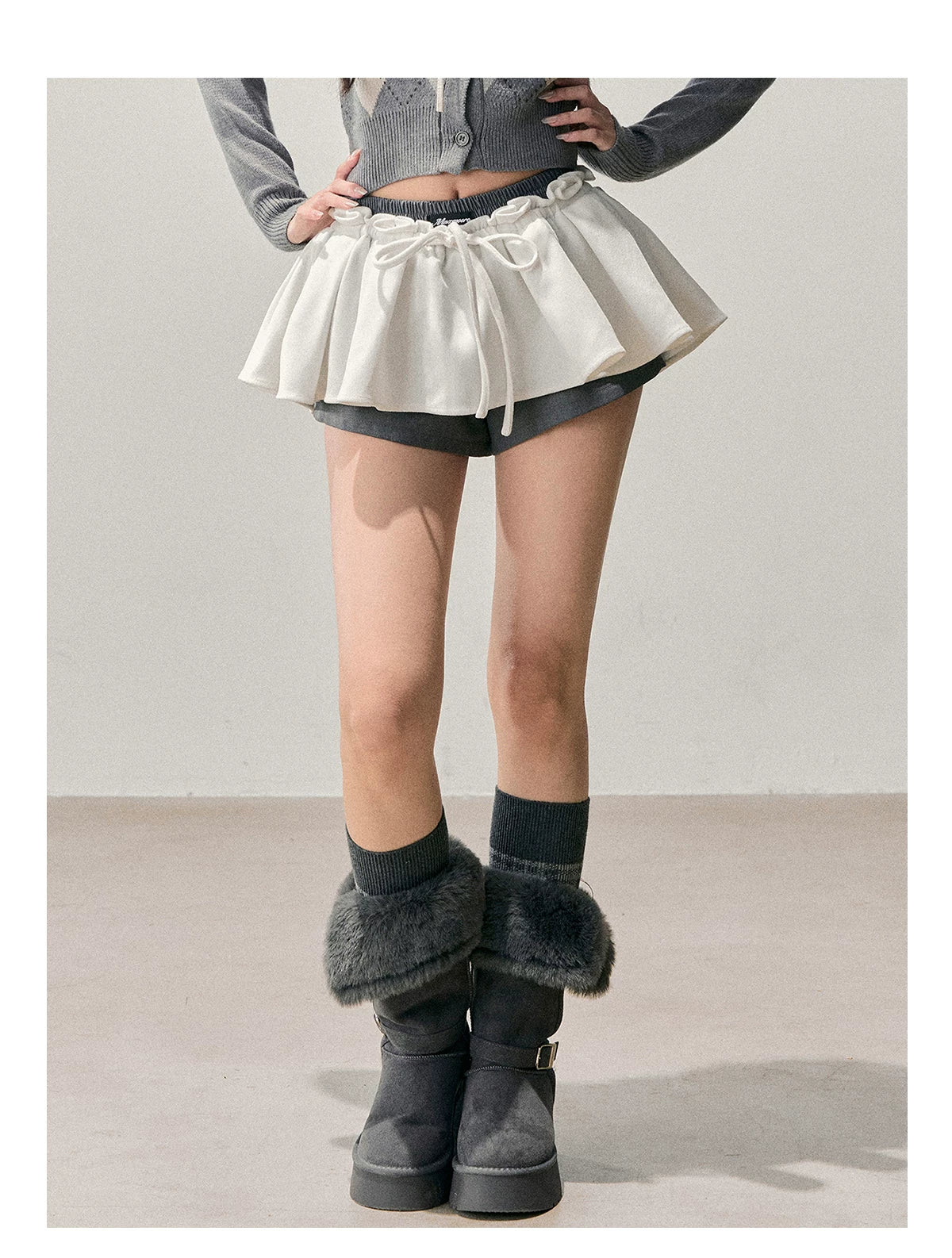 American-Style Puff A-Line Mini Skirt