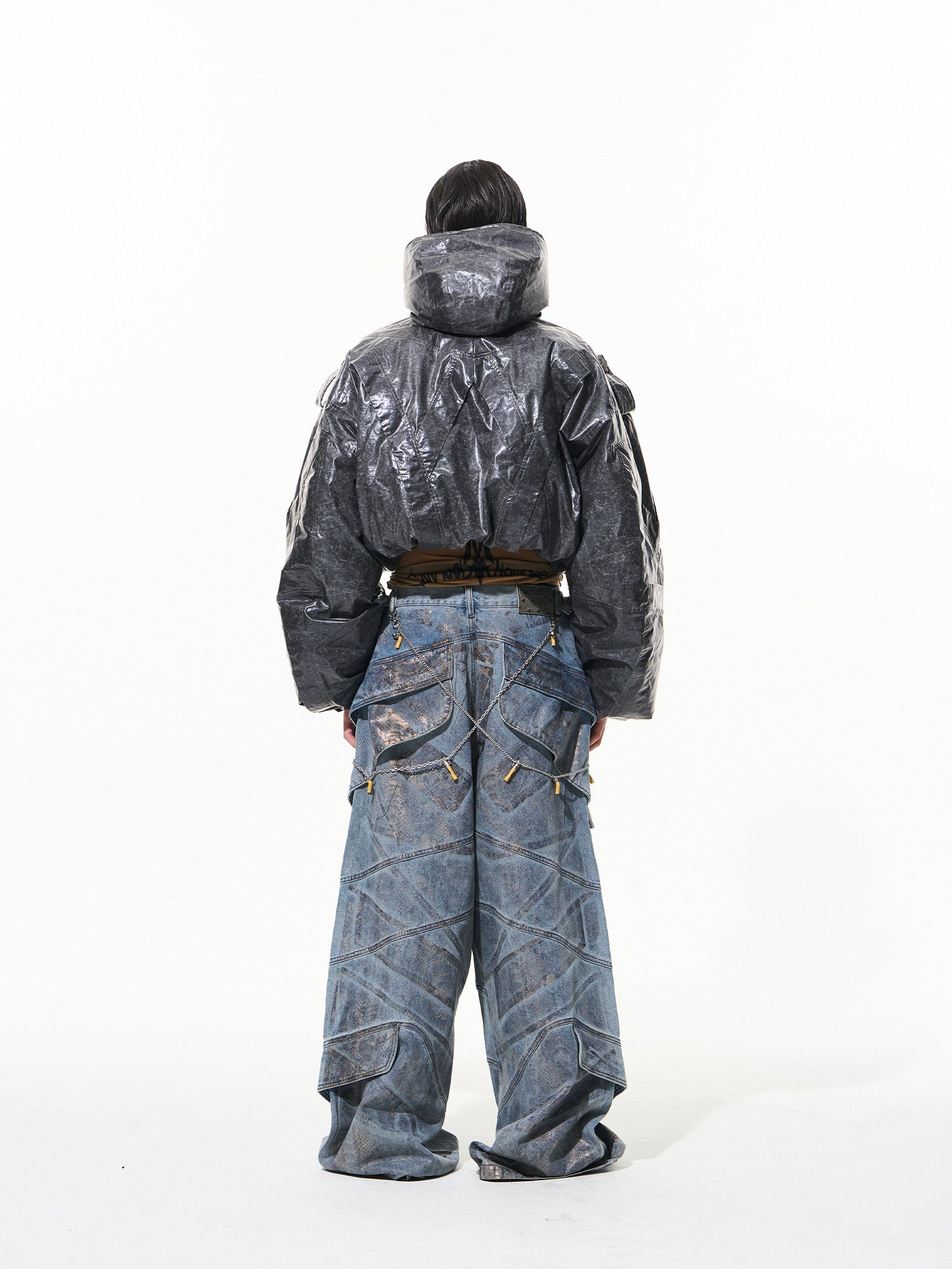 Vintage Gray Hooded Short Down Jacket - CHINASQUAD