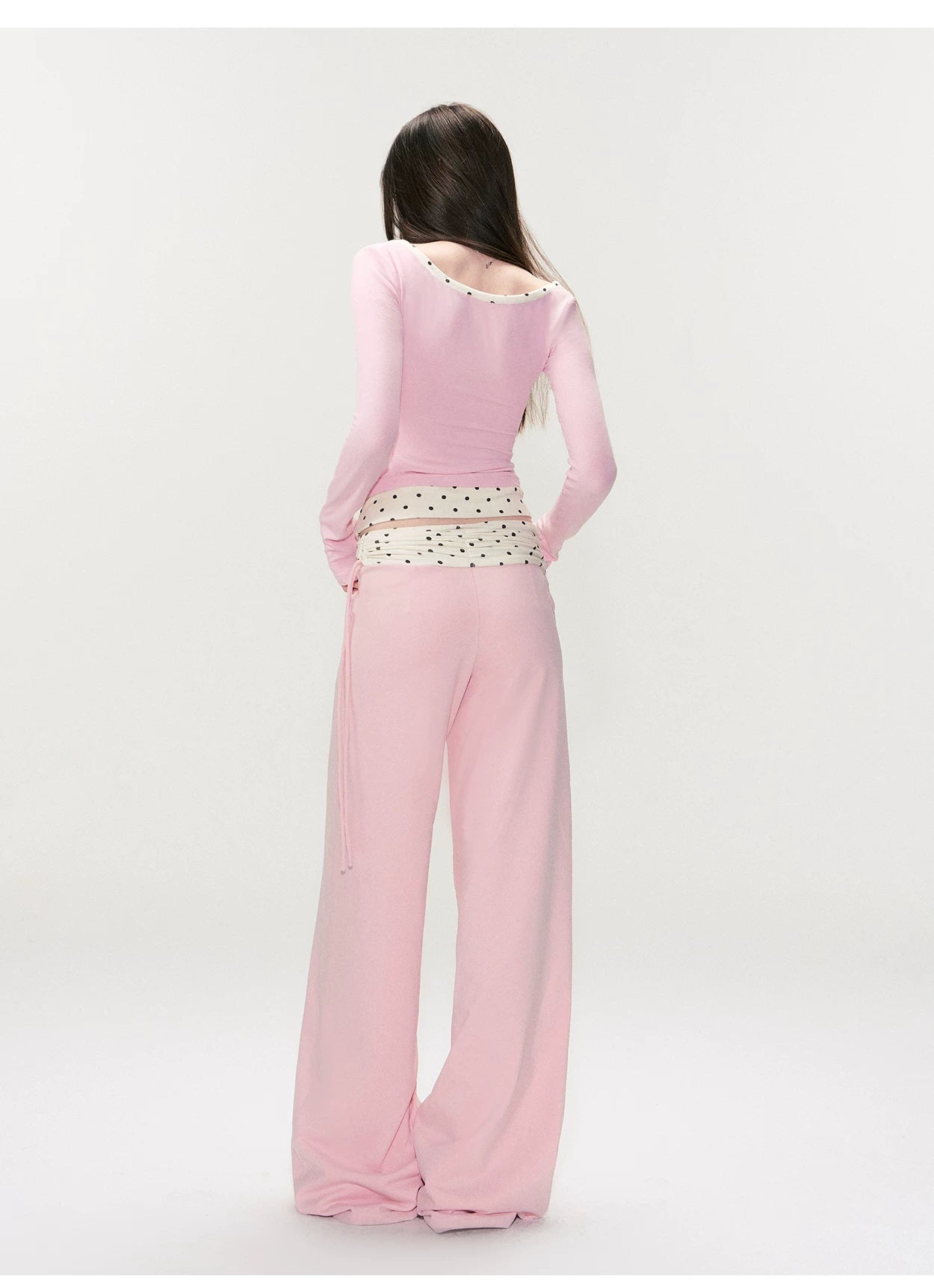 Drawstring Waist Straight-Leg Pants