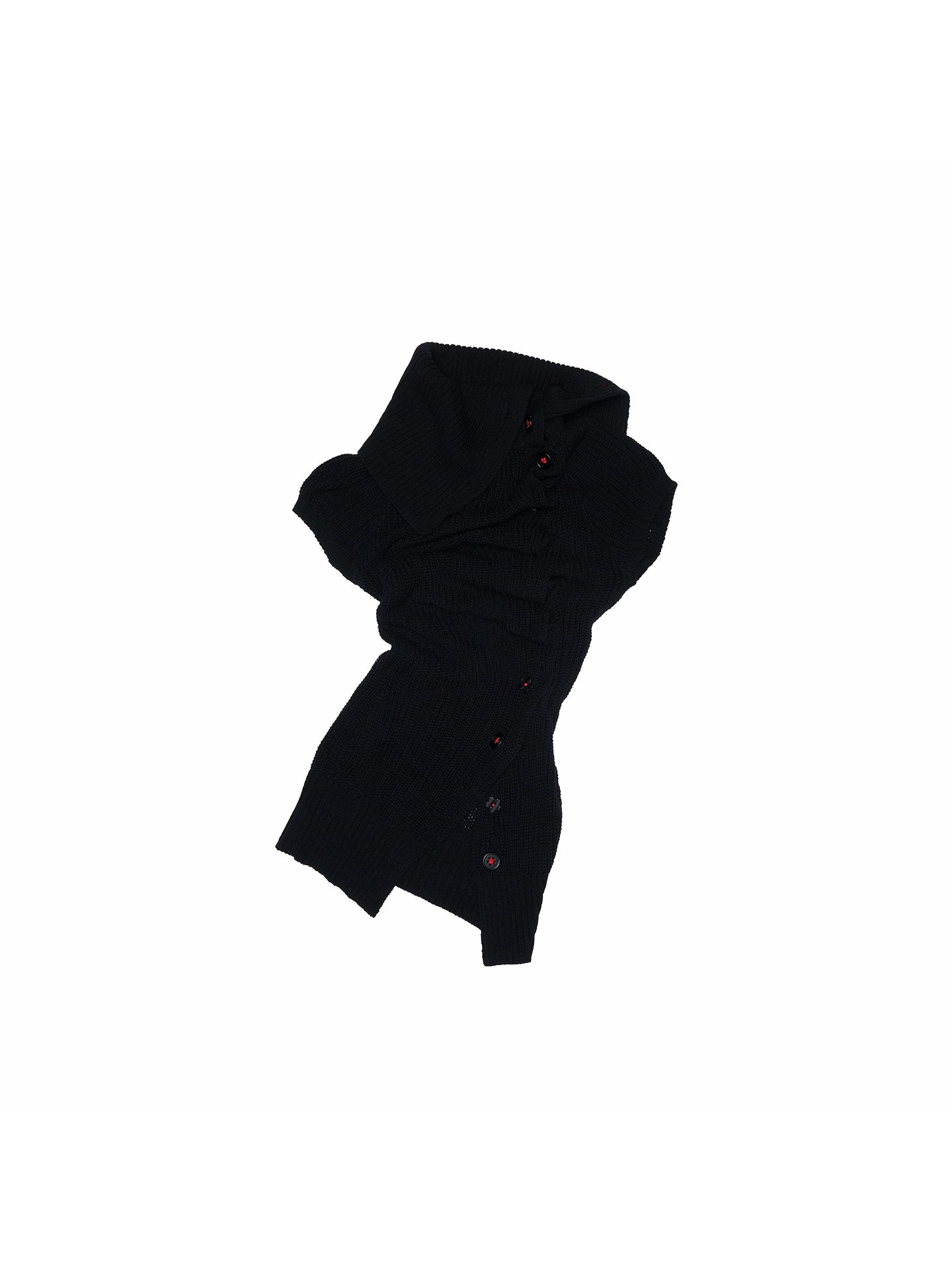 Asymmetric Neck Wool Blend Cardigan