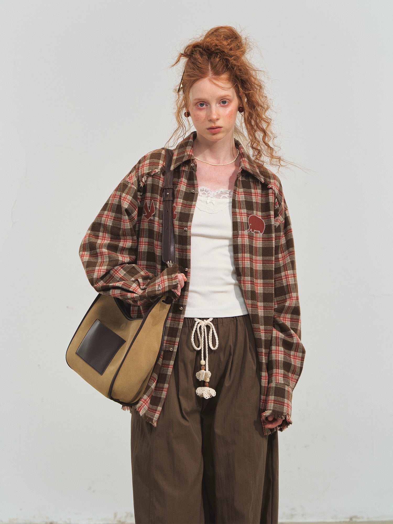 Fun Tassel Plaid Shirt