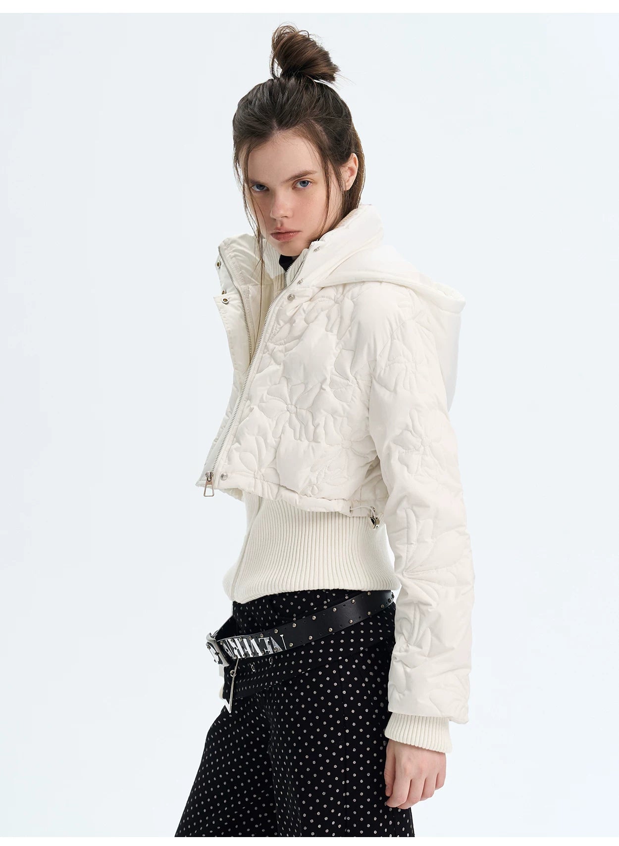 Quilted Embossed Short Down Jacket