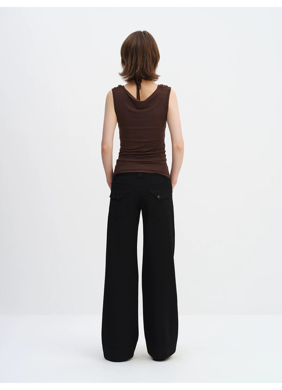 Low-Rise Wide-Leg Tailored Trousers