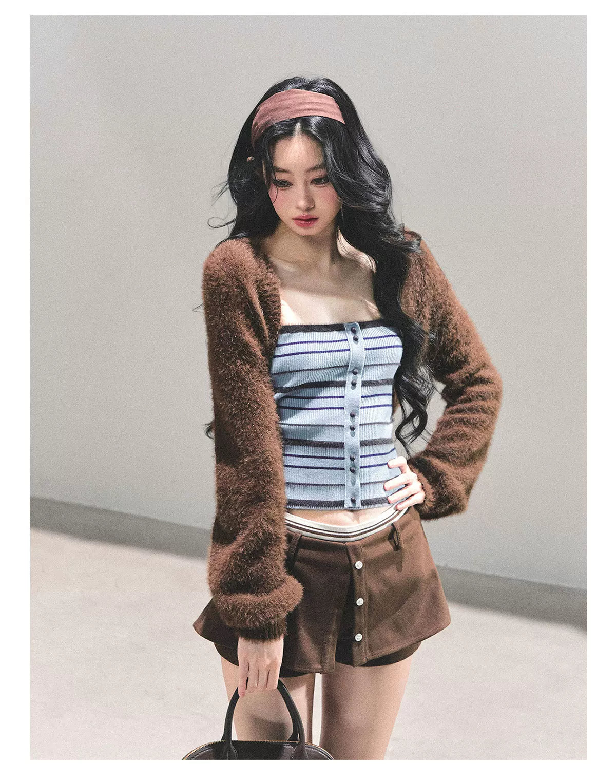 French Cropped Knit Cardigan