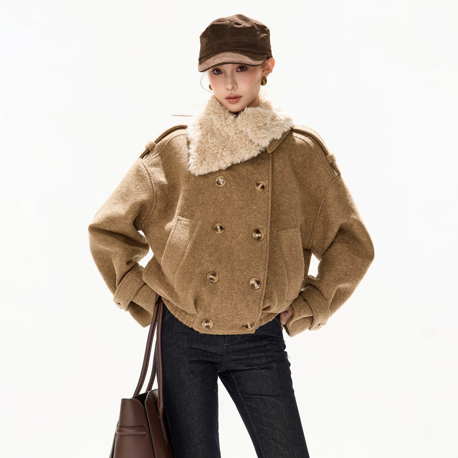 Double-Breasted Wool-Blend Jacket