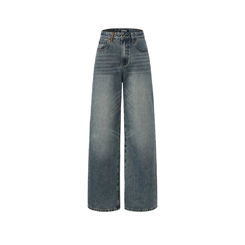 Washed Granite Straight-Leg Denim Jeans