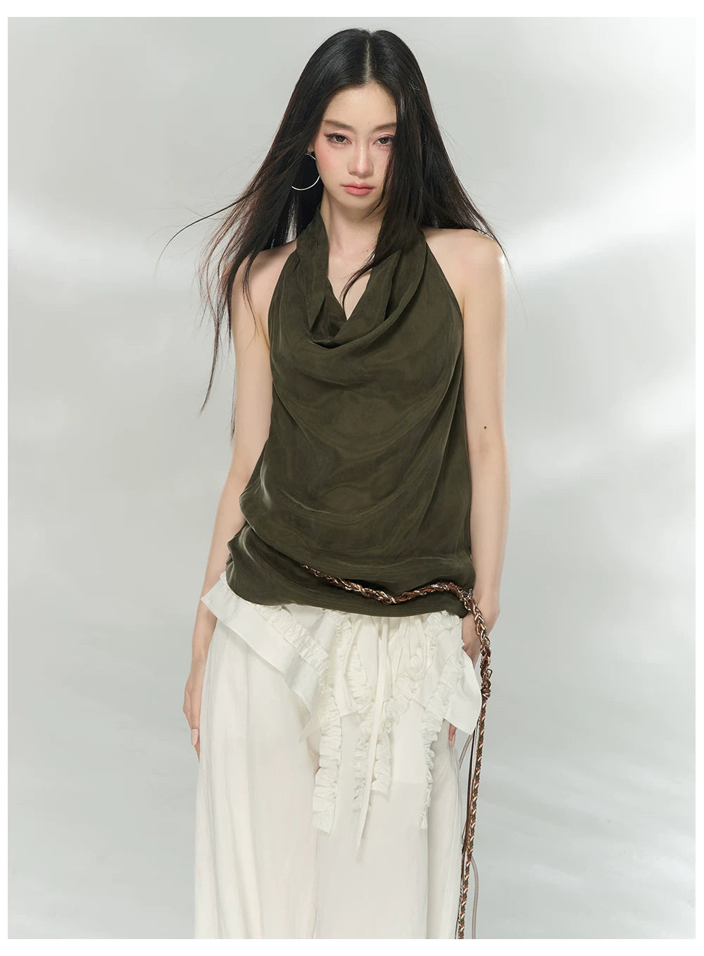 Detachable Lace Panel Tailored Trousers