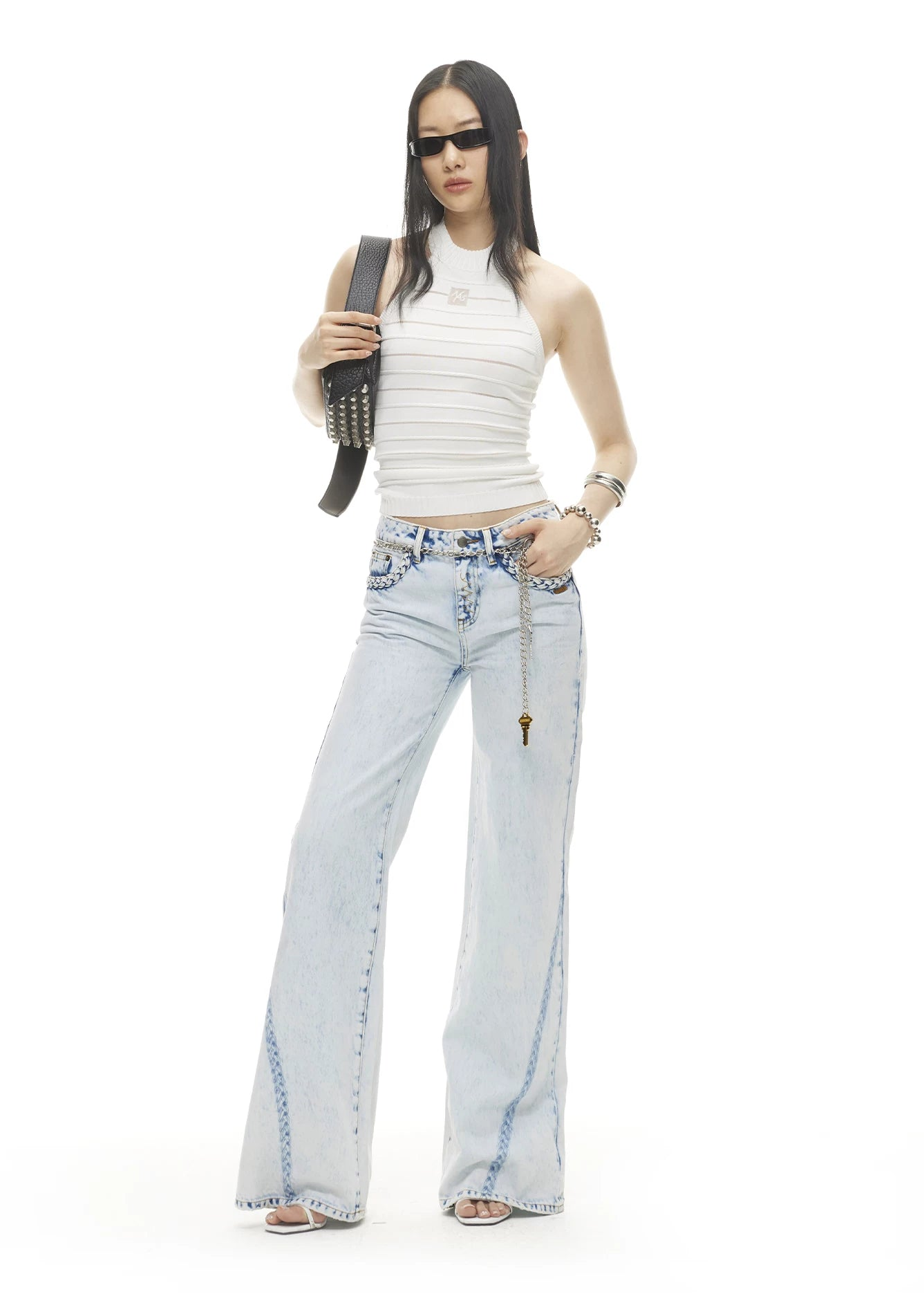 Halter Neck Cable Knit Camisole Top