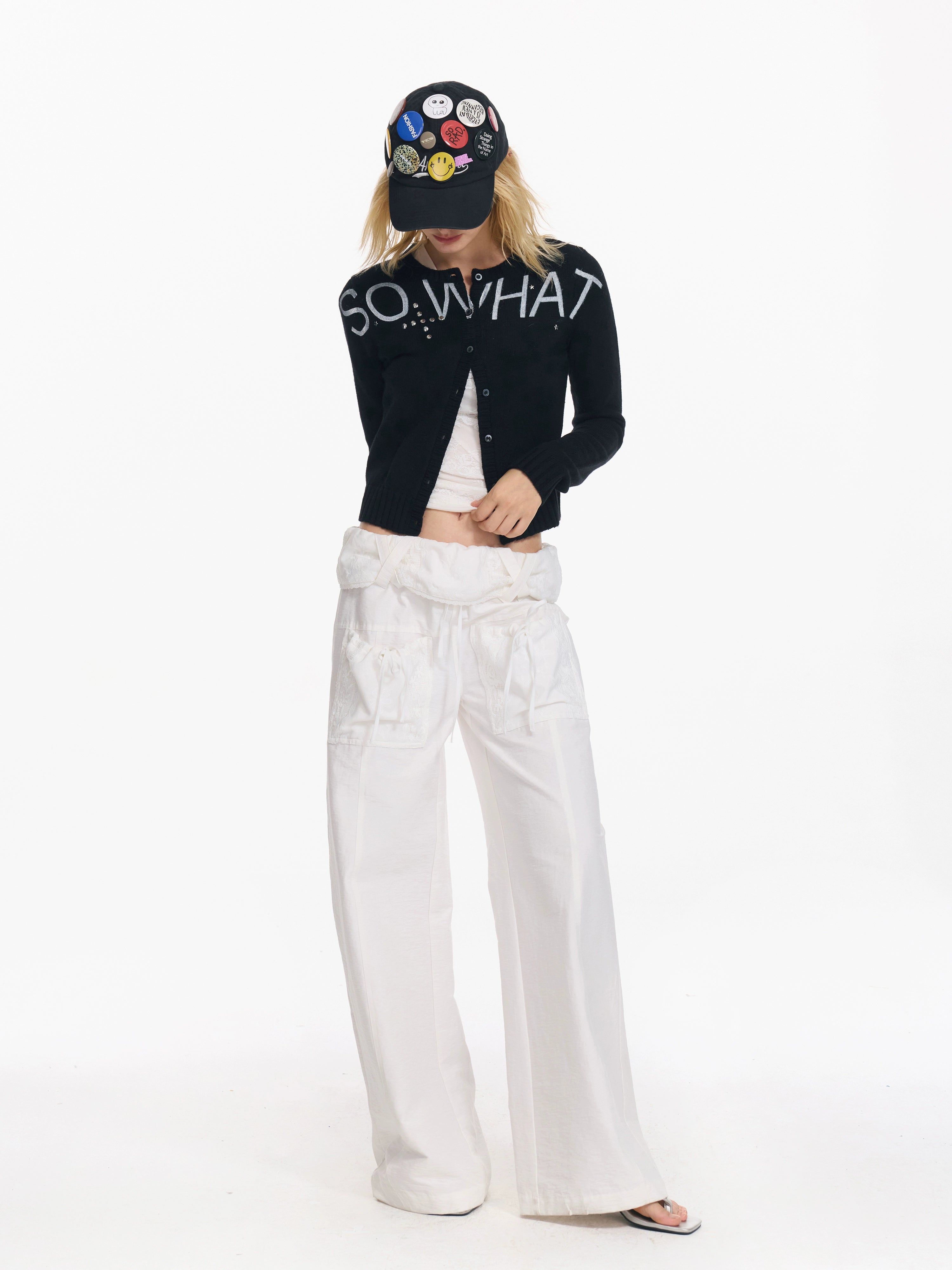 Soft Wool Punk Letter Knit Cardigan