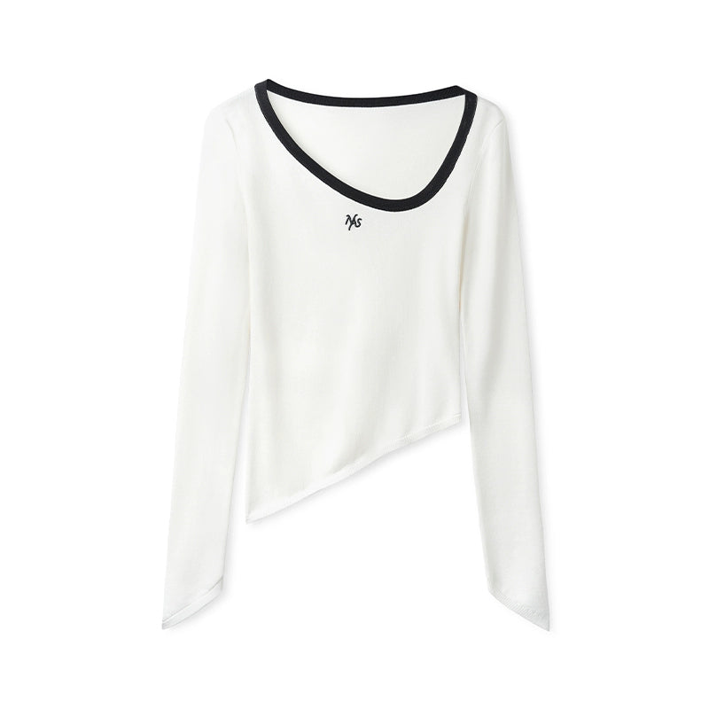 Irregular Crewneck Knitted T-Shirt - CHINASQUAD