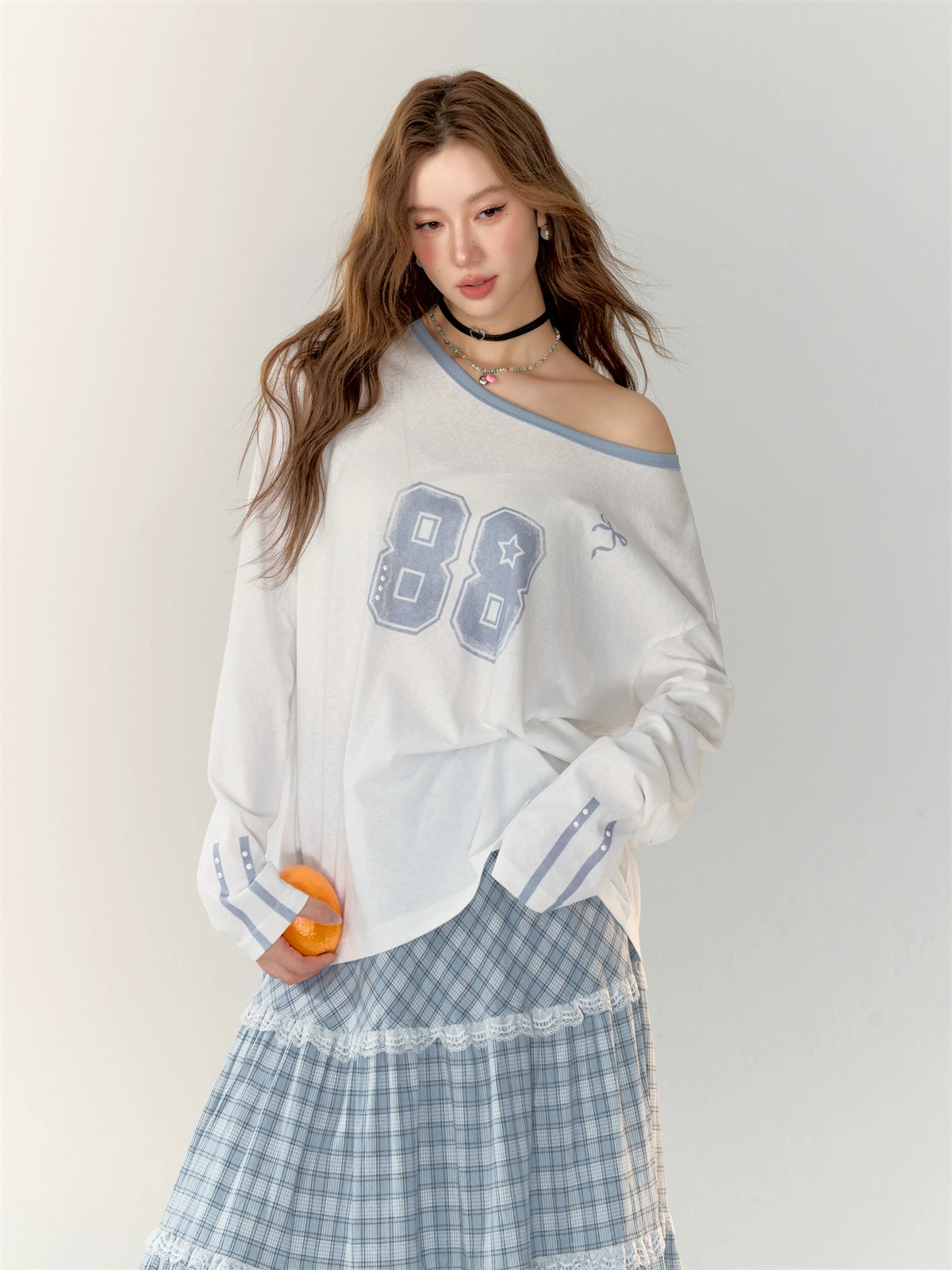 Casual Round Neck Off-Shoulder T-Shirt - CHINASQUAD