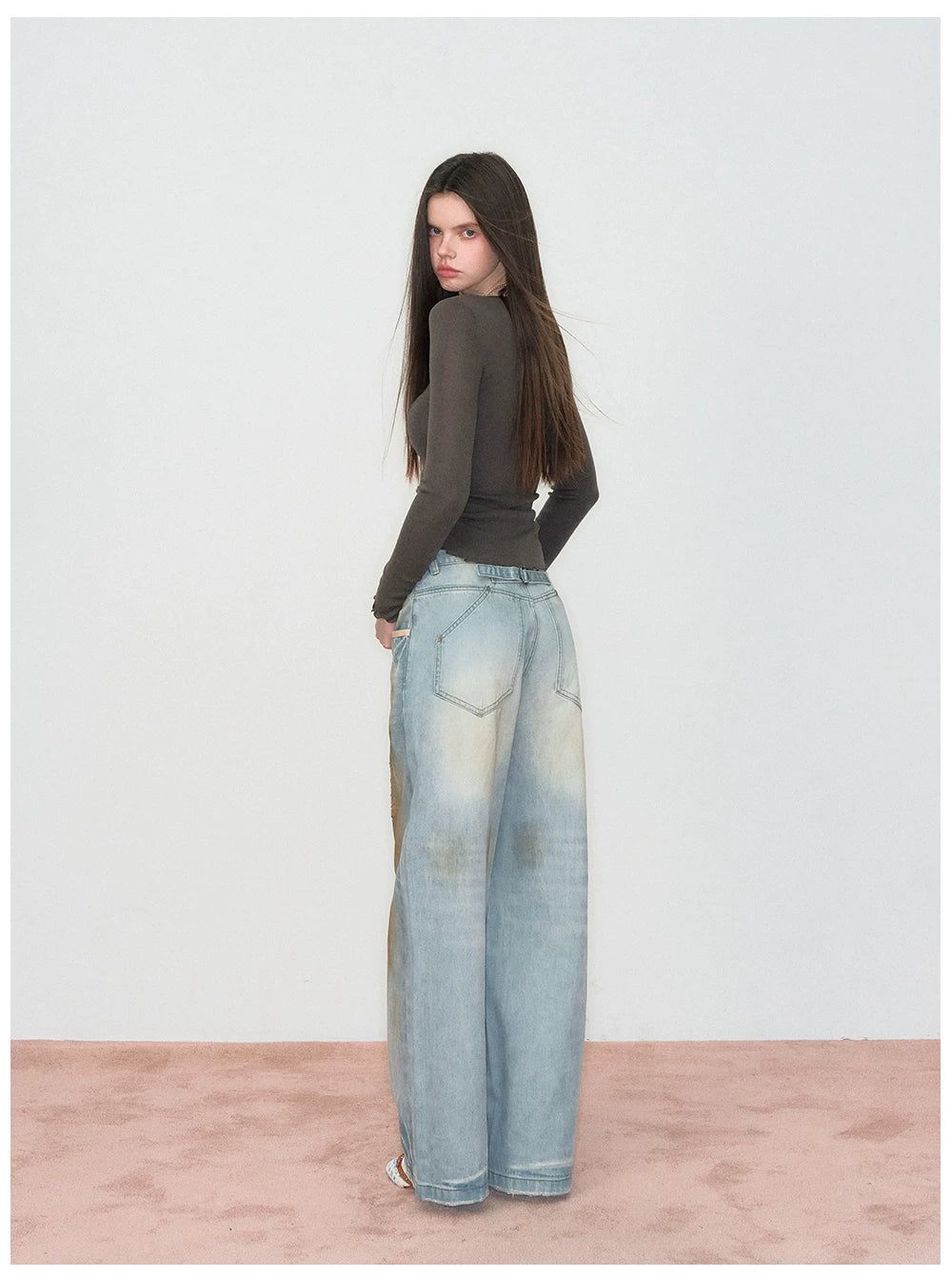 Waist-Cinched Slim-Fit Wool Knit T-Shirt