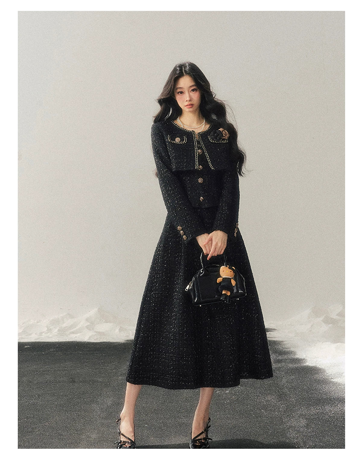 Tweed-Inspired Three-Piece Set