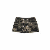Washed Camo Double-Breasted Canvas Skort - CHINASQUAD