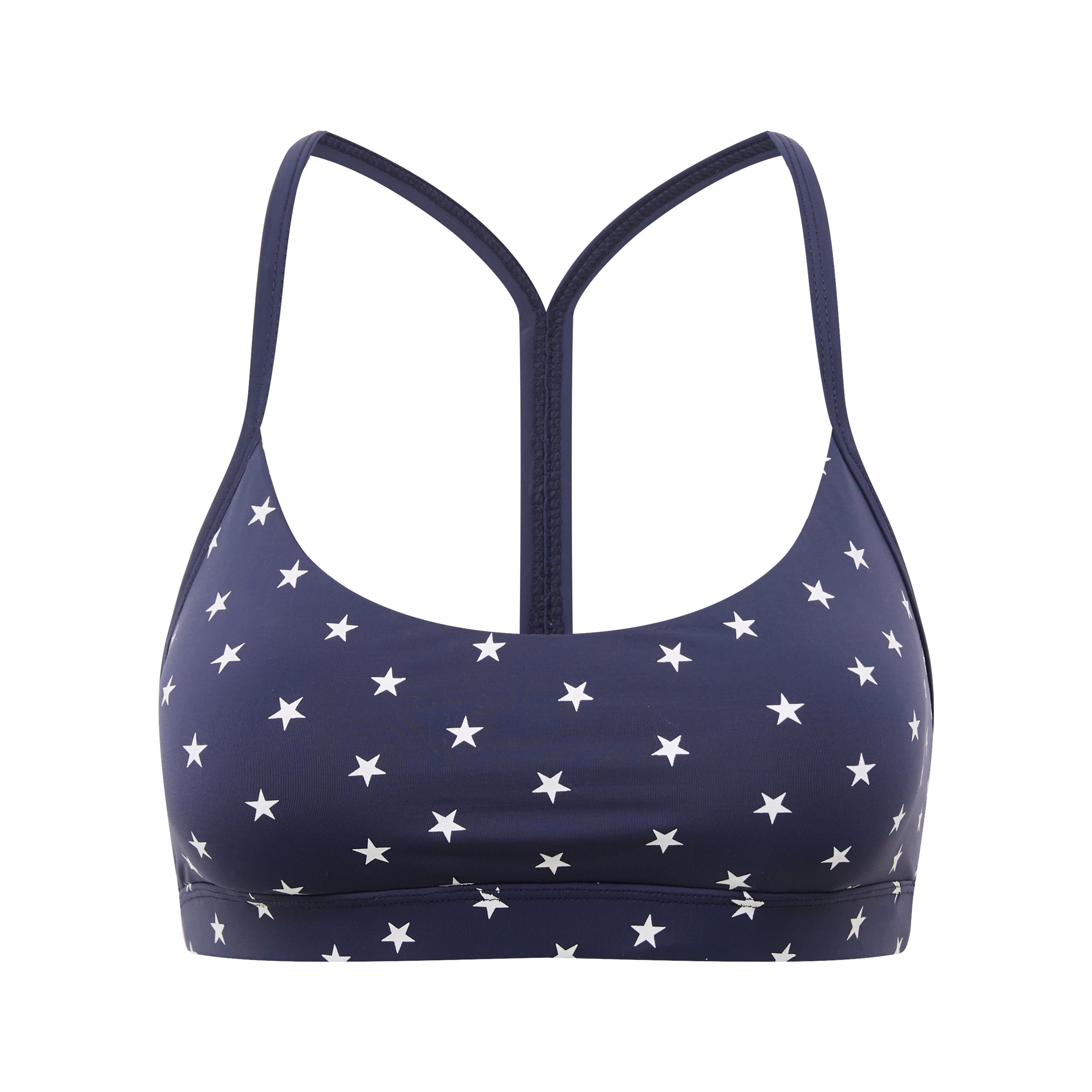 Star Print Racerback Sports Bra