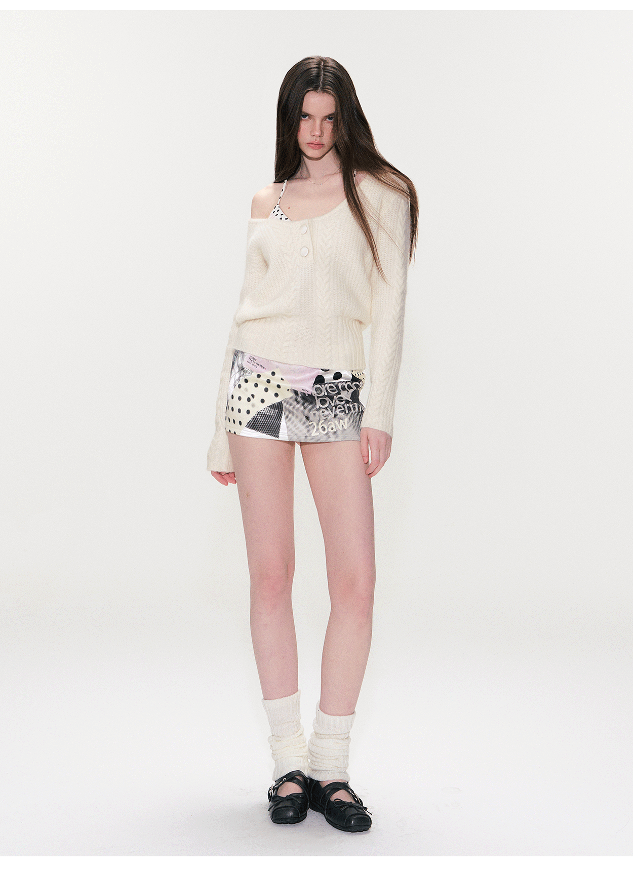 Low-Rise Printed Bodycon Mini Skirt