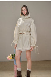 "A Cup of Milk" Relaxed Cotton Trench & Skirt Set - CHINASQUAD