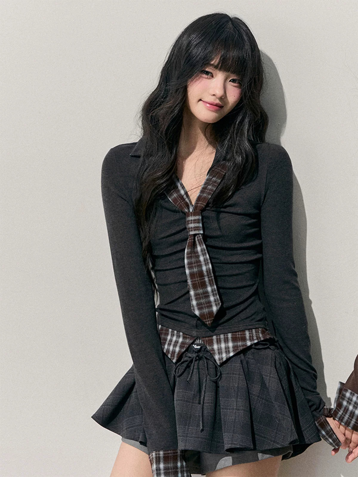 V-Neck Long Sleeve Slim-Fit T-Shirt