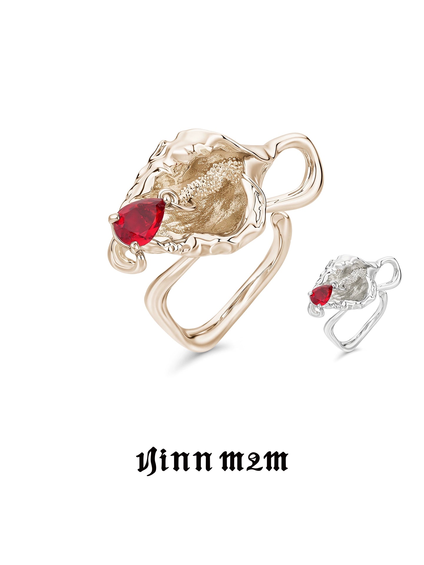 Vintage Floral Teardrop Open Ring