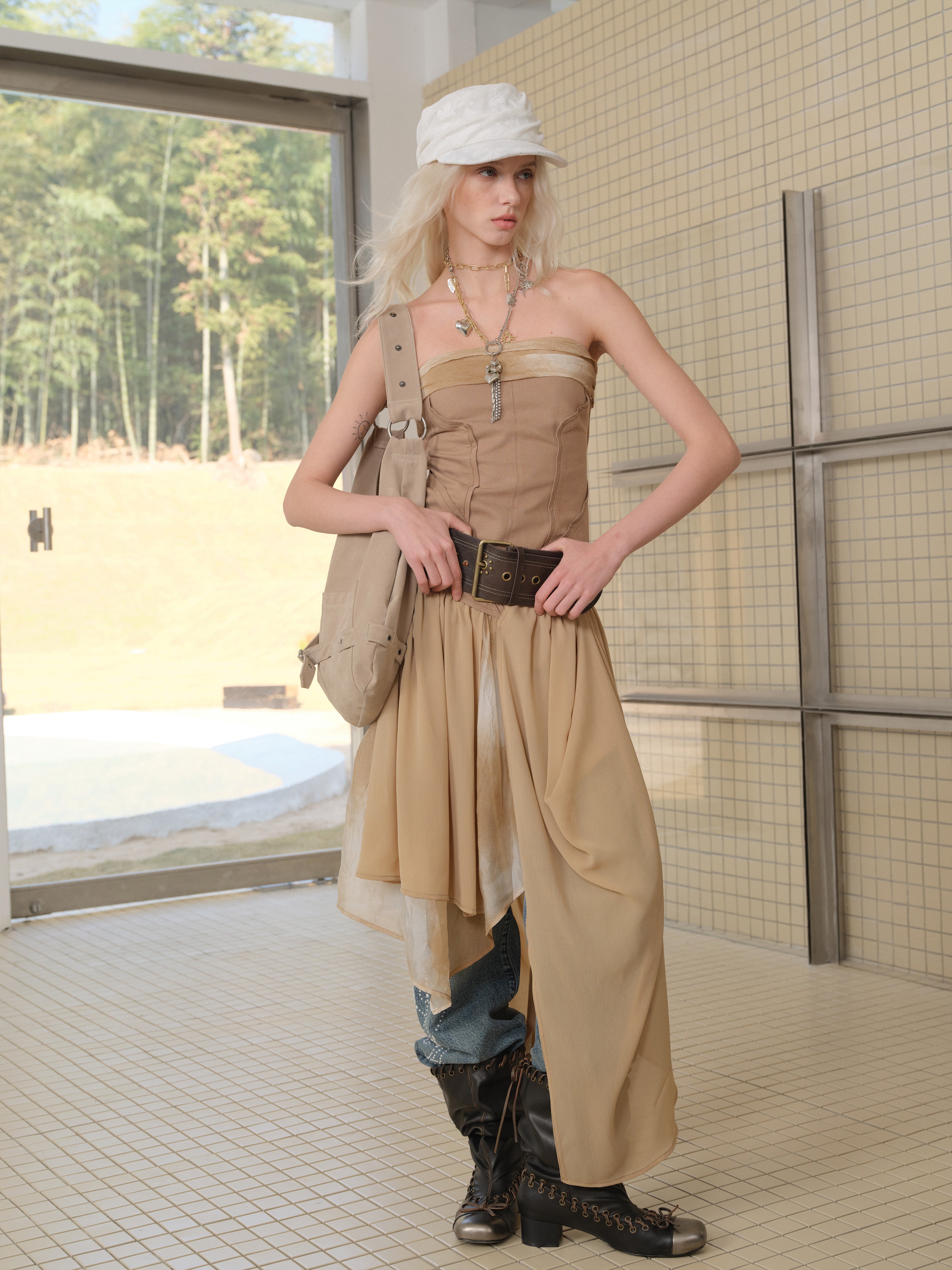 Brim Pleated Adjustable Beret Hat - CHINASQUAD