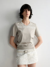 All-Over Print V-Neck Stacked Waist T-shirt - CHINASQUAD