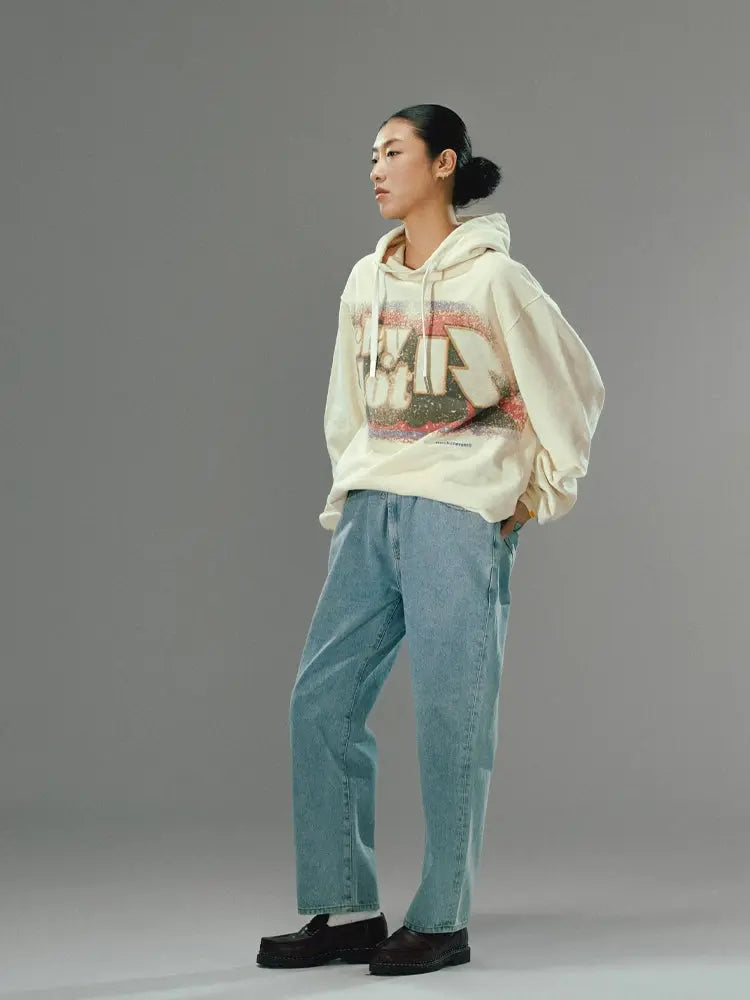 Beige Printed Hoodie - CHINASQUAD