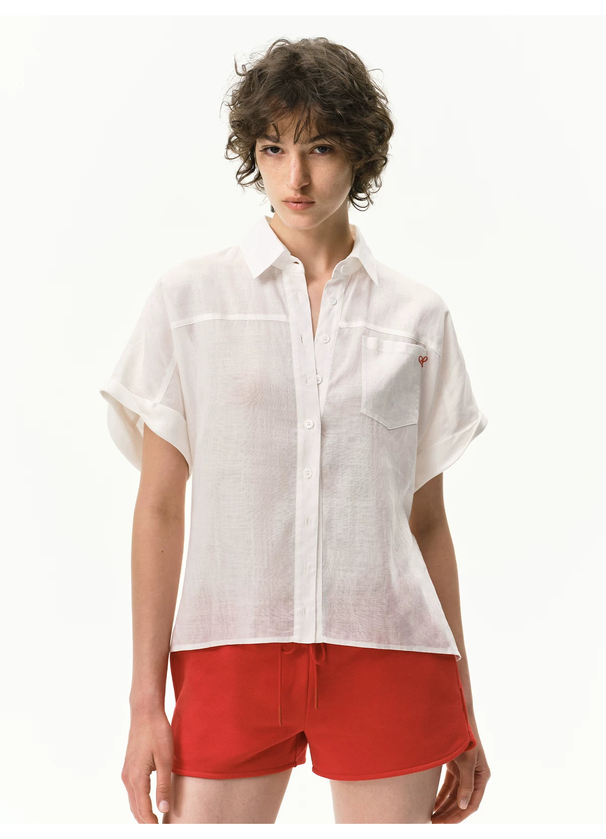 Lyocell Relaxed Batwing Sleeve Shirt