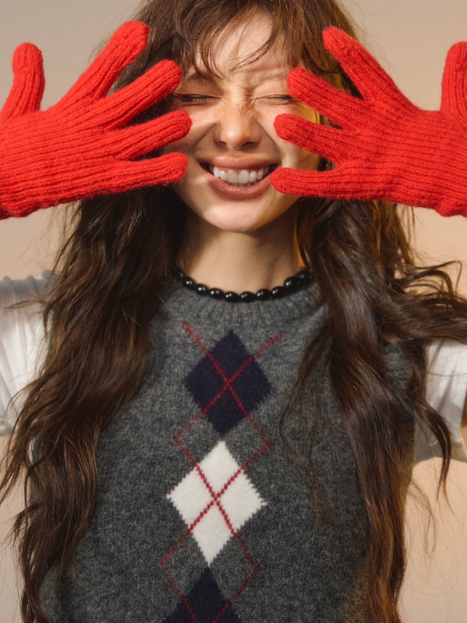 Floral Diamond Knit Vest / Cardigan / Skirt Set - CHINASQUAD