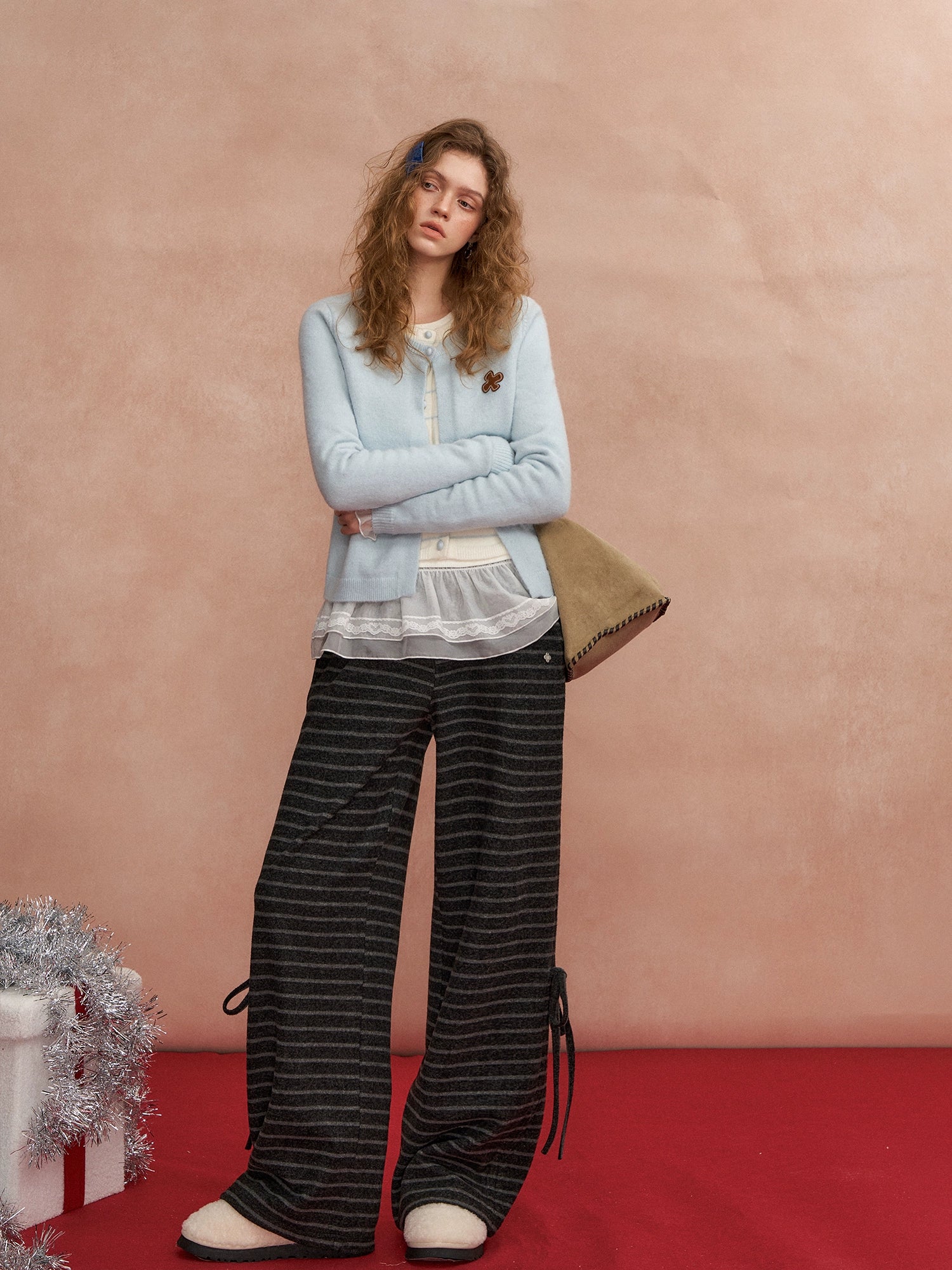 Two-Piece Effect Striped Cardigan