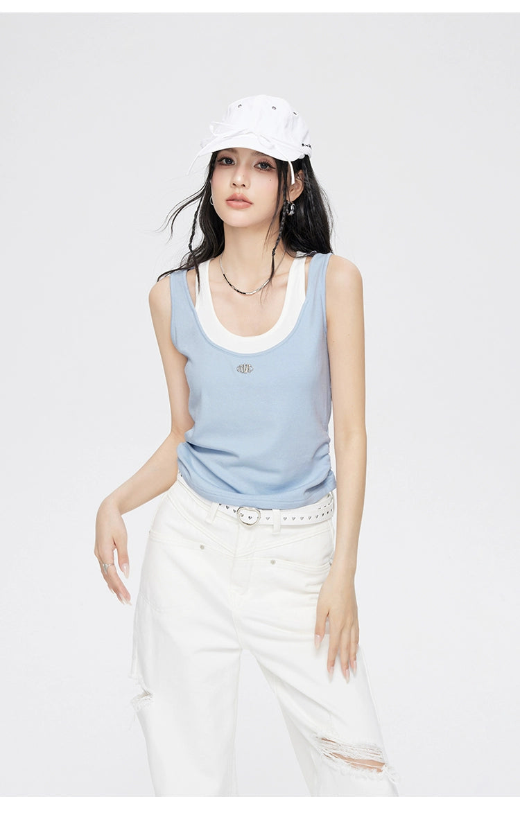 Blue & Black U-Neck Vest - CHINASQUAD