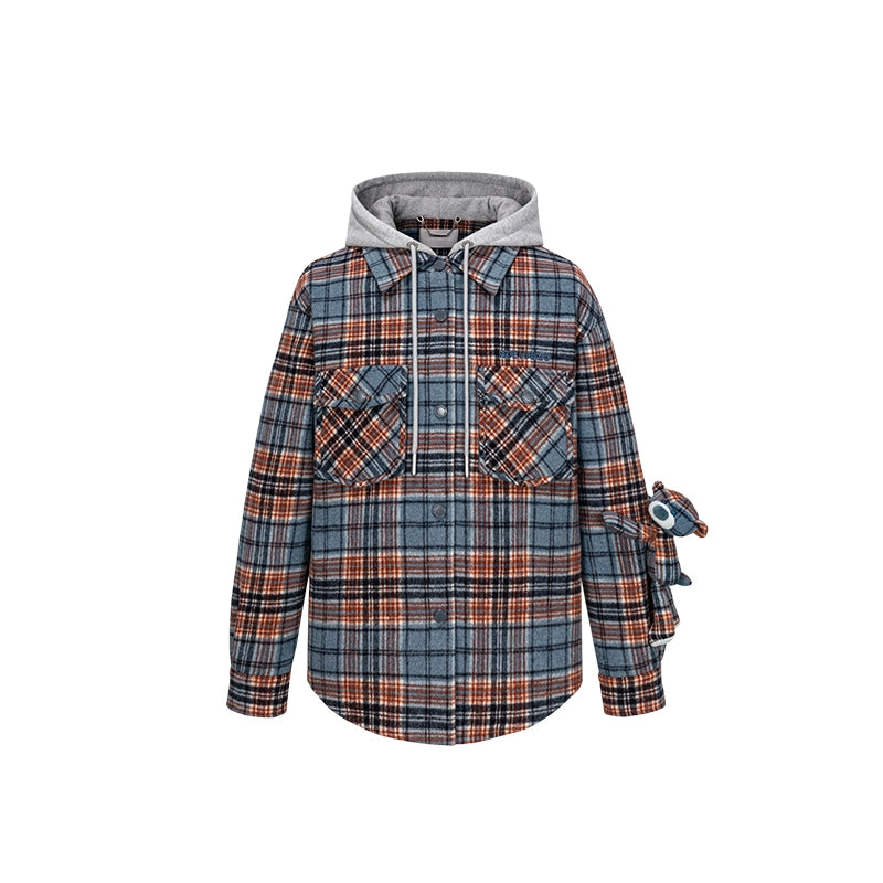 Plaid Hooded Retro Overshirt Jacket
