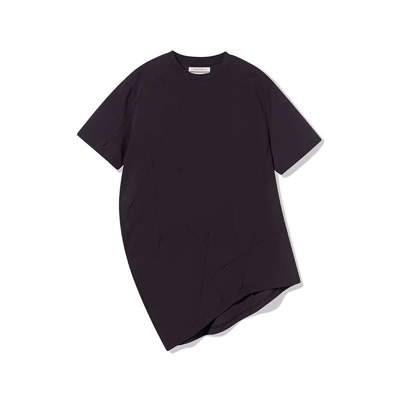 Asymmetric Panel Oversized Cotton T-Shirt