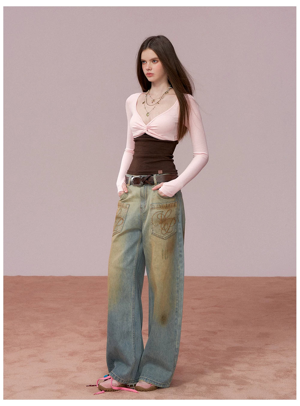 Tube-Top Slim-Fit Long Sleeve T-Shirt