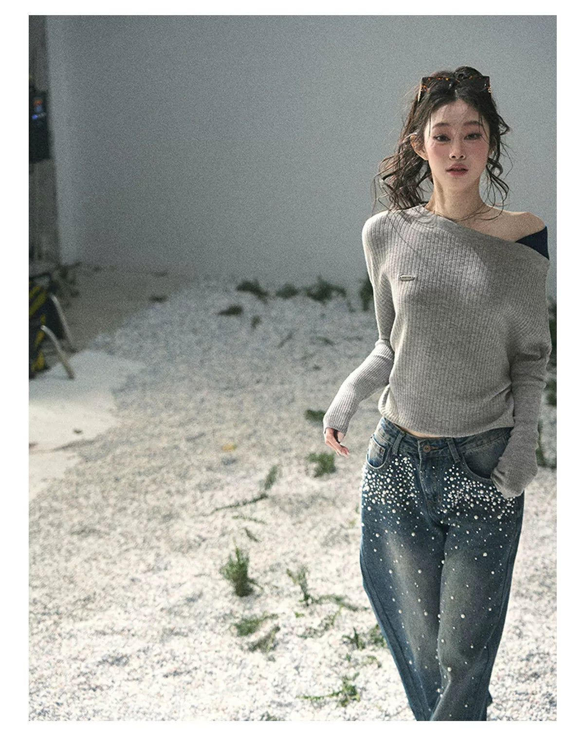 Ash Memories Off-Shoulder Knit Top