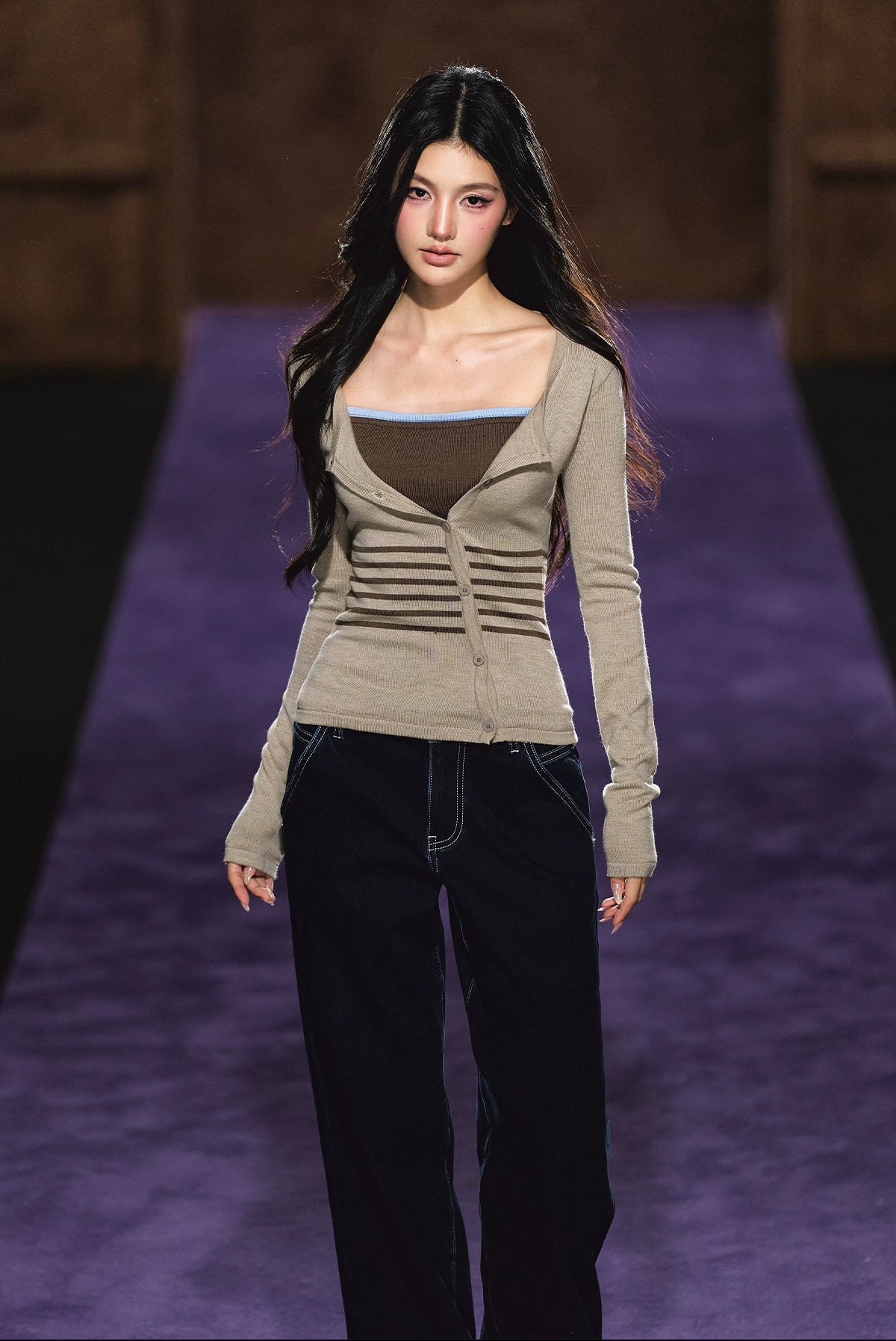 Soft Touch Two-in-One Knit Base Cardigan