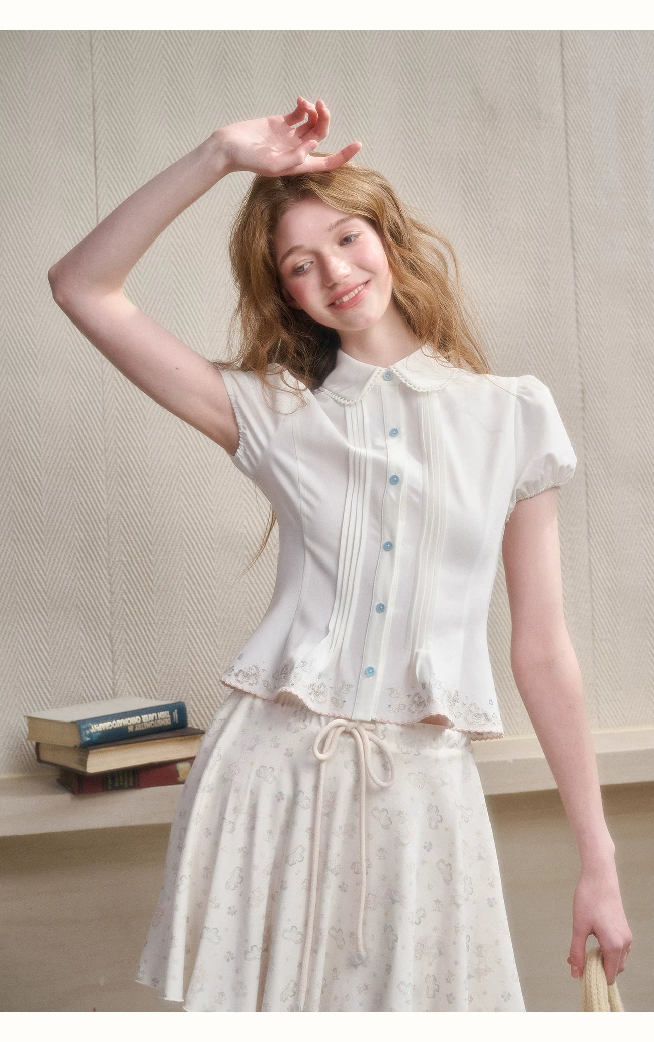 Embroidered Peter Pan Collar Blouse