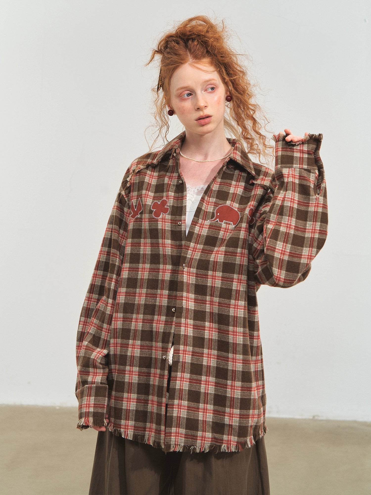 Fun Tassel Plaid Shirt