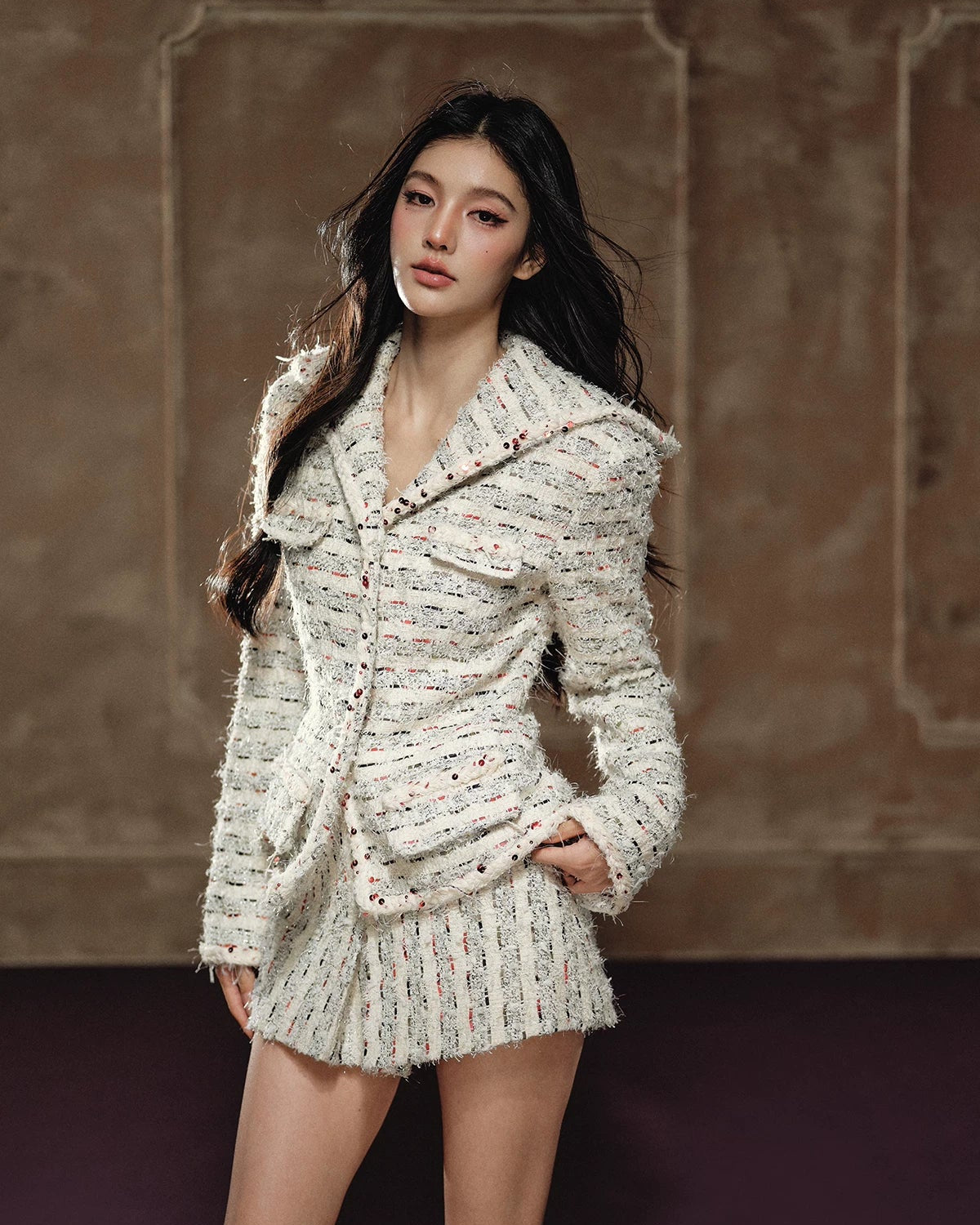 AGAM STUDIO Cropped Jacket & A-Line Mini Skirt Set – view 4