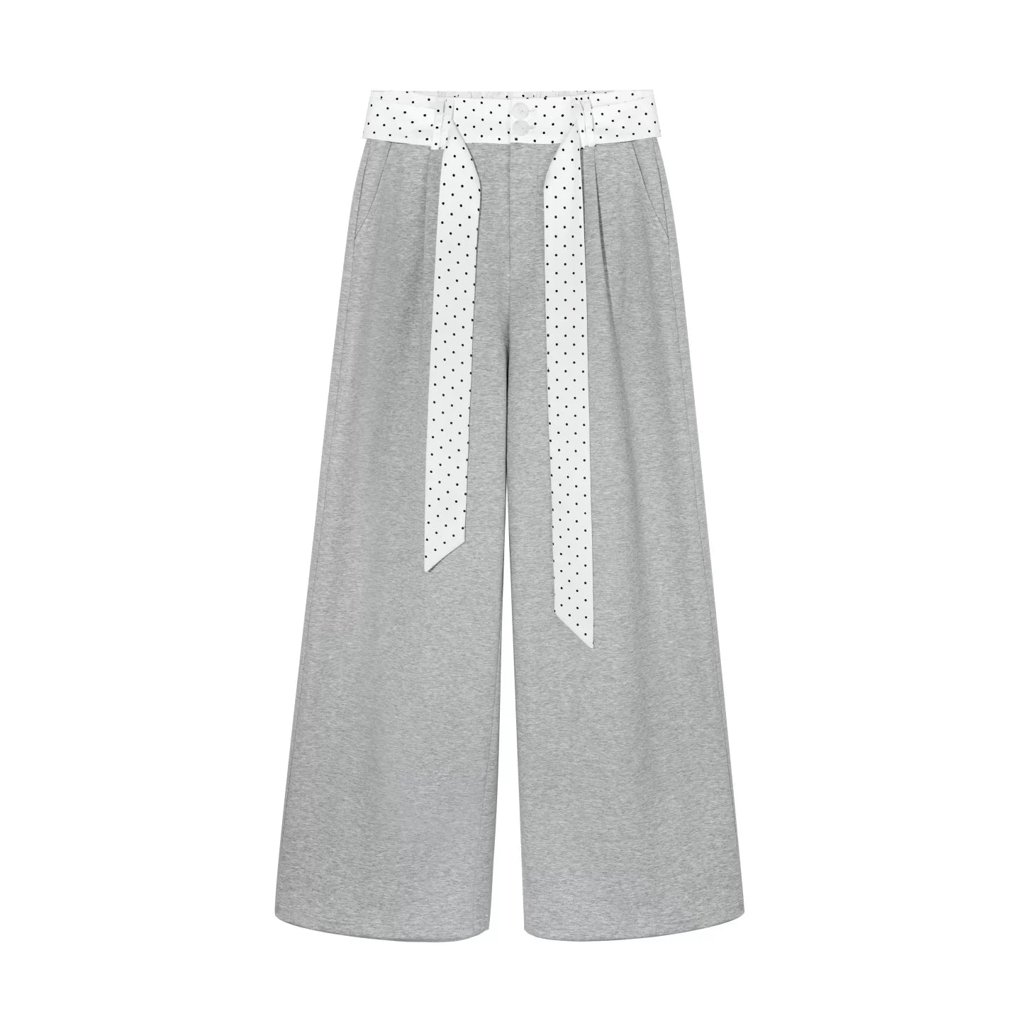 Polka Dot Ruffle Trim Off-Shoulder T-Shirt & Tie-Waist Lounge Pants Set