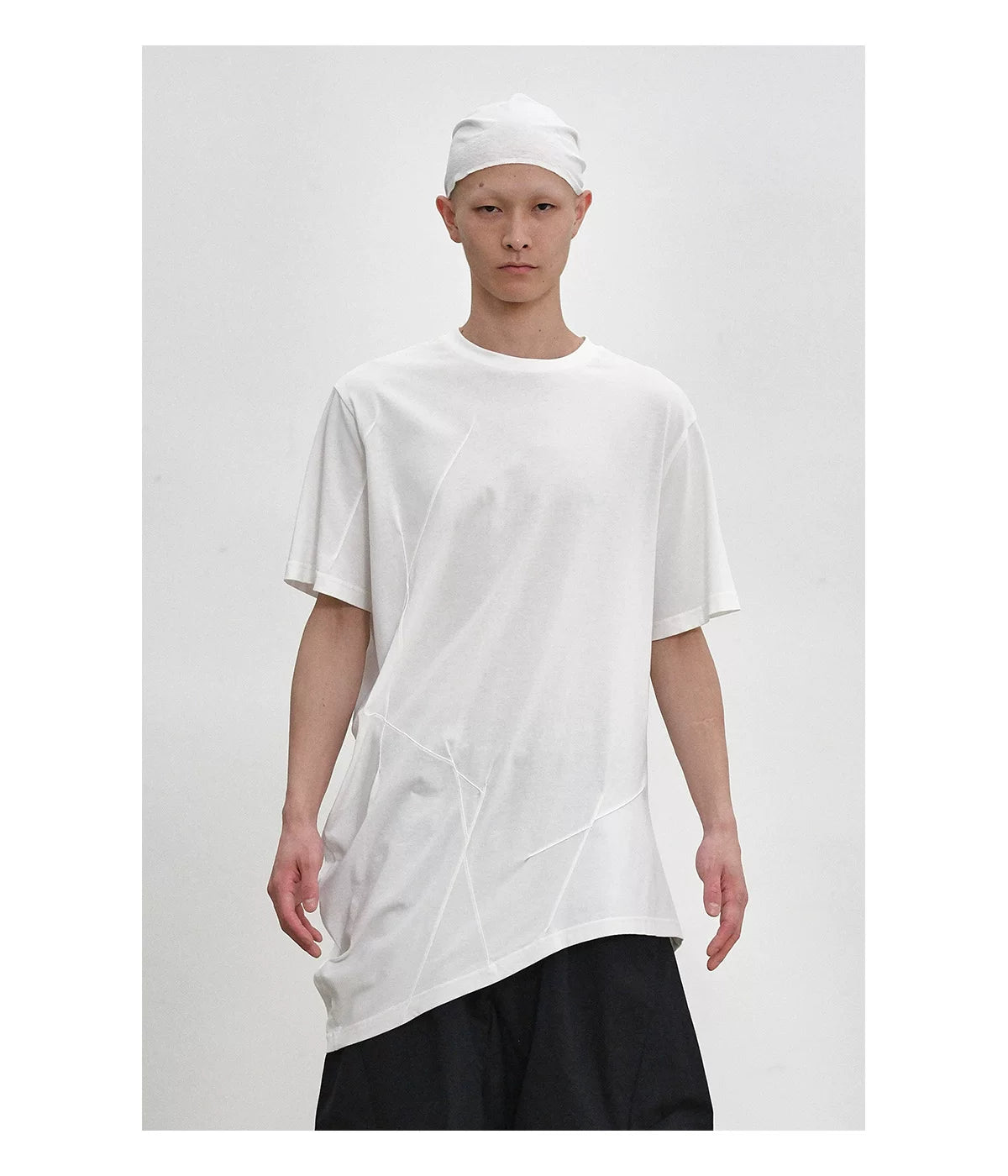 Asymmetric Panel Oversized Cotton T-Shirt