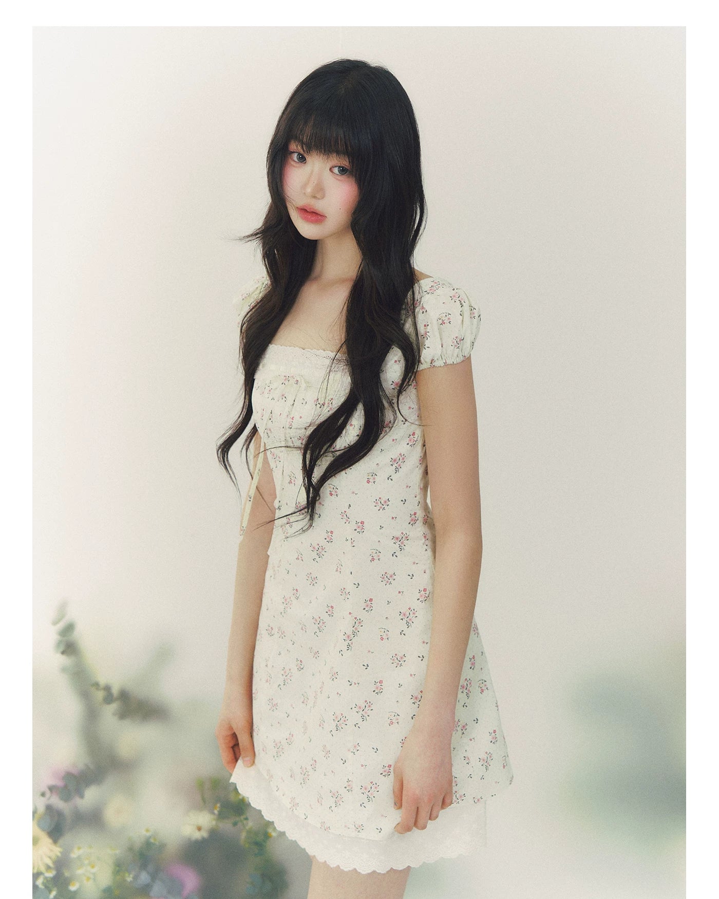 Summer Tale Floral Polka Dot A-Line Dress