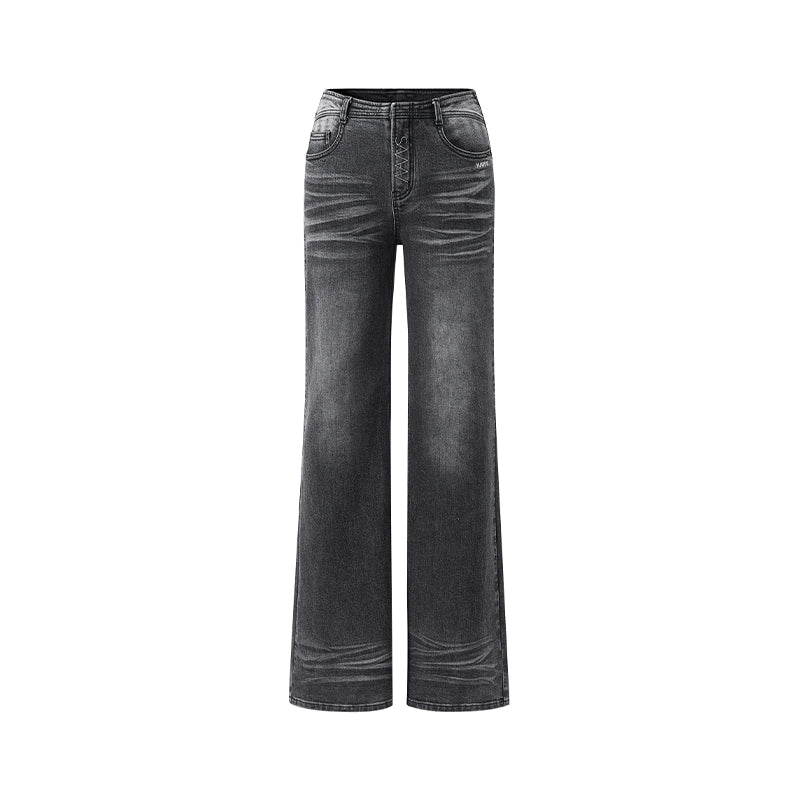 Natural Waist Fitted Straight Jeans - CHINASQUAD