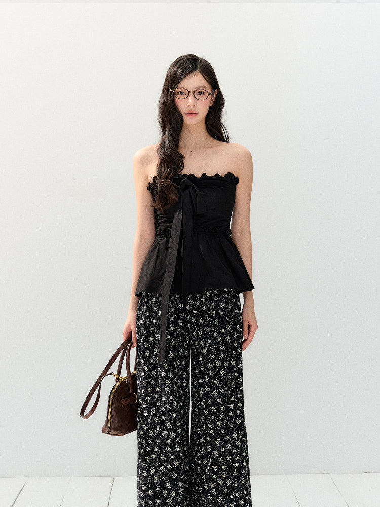 Black Relaxed Straight Leg Pants - CHINASQUAD