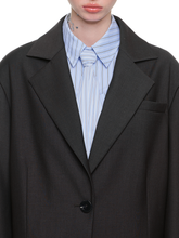 Oversized Gray Blazer Jacket - CHINASQUAD