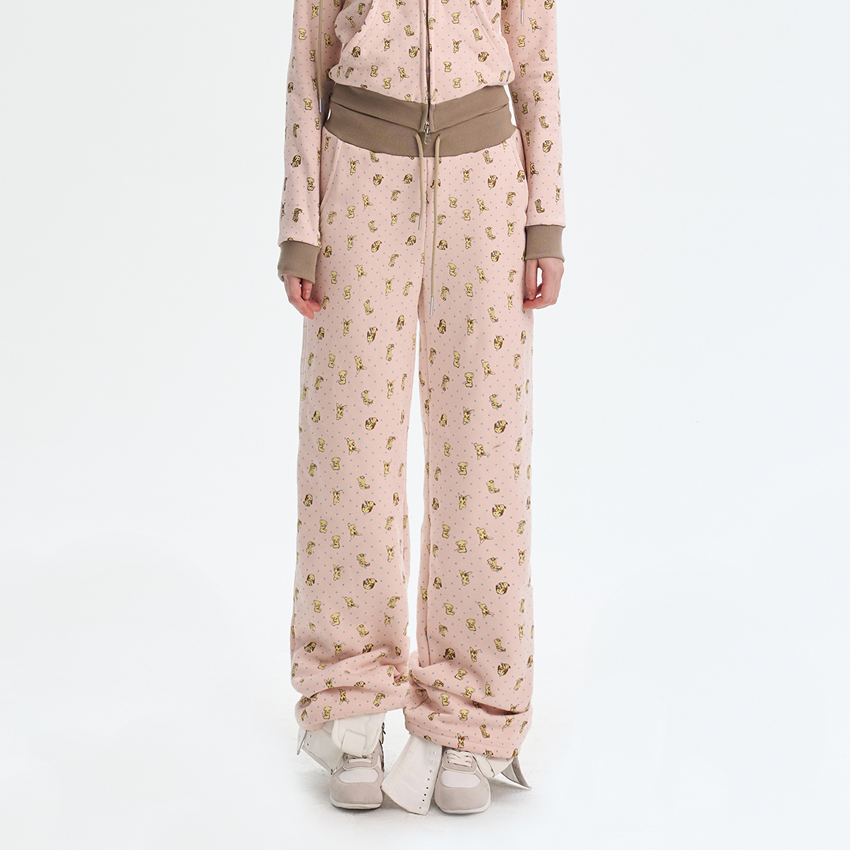 Printed Cotton Sweatshirt & Jogger Set