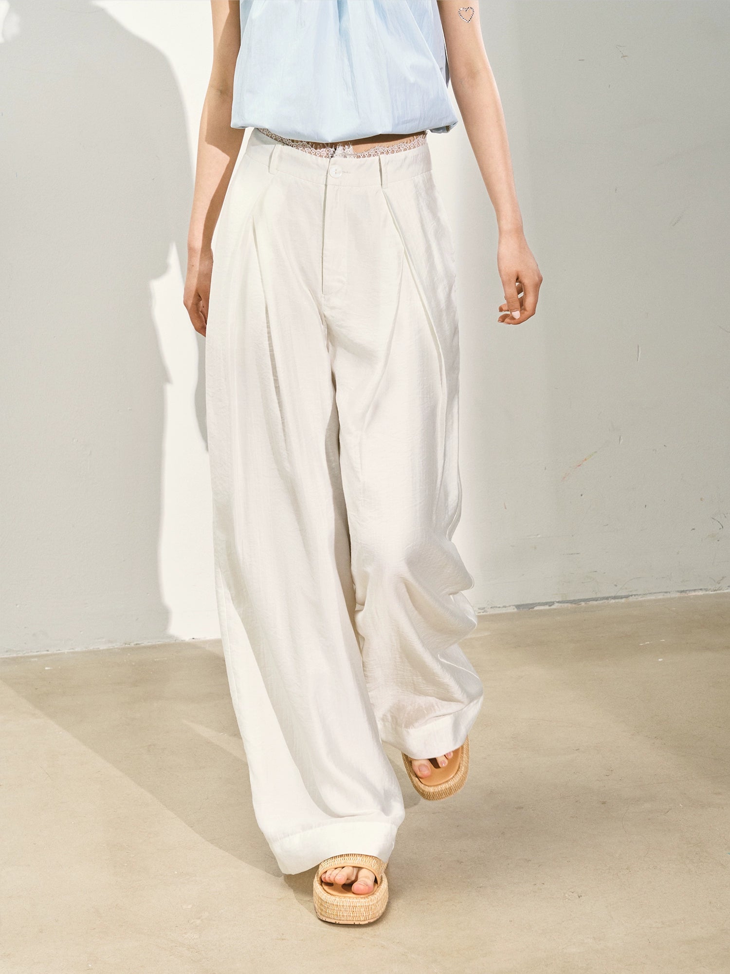 Suit Pleated Wide-Leg Pants - CHINASQUAD