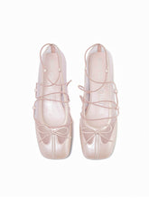 Sheepskin Microfiber Mesh Strap Mary Jane Flats - CHINASQUAD