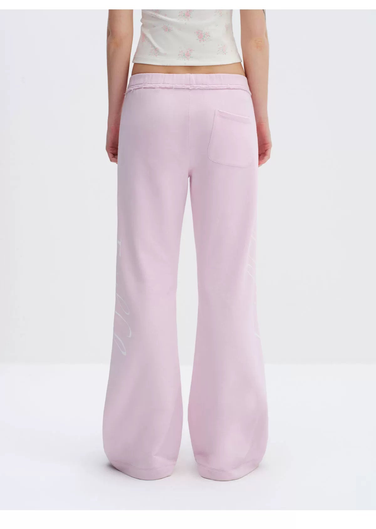 Rebel Script Print Relaxed Flared Sweatpants