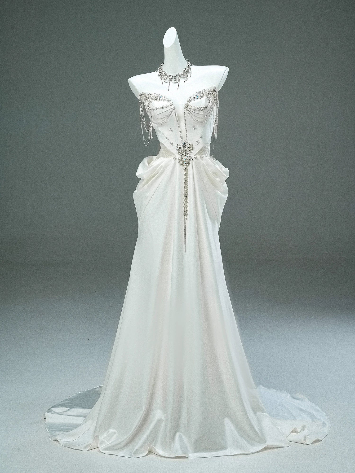 Precise Elegance Sculpted Satin Gown